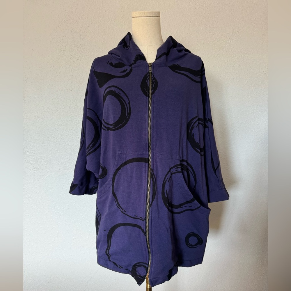 Flutter Purple Dolman Sleeve Zip Sweatshirt One Size  NEW PRICE
